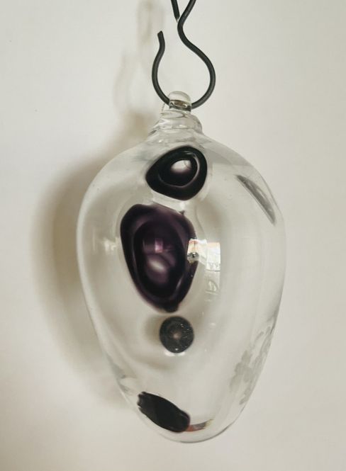 Hovedbilde glassegg klart m svart dekor